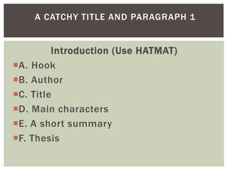 Literary analysis paper | PPTX