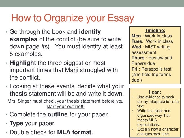 Basic organization of an essay