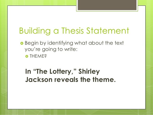 Literary analysis the lottery and shirley jackson