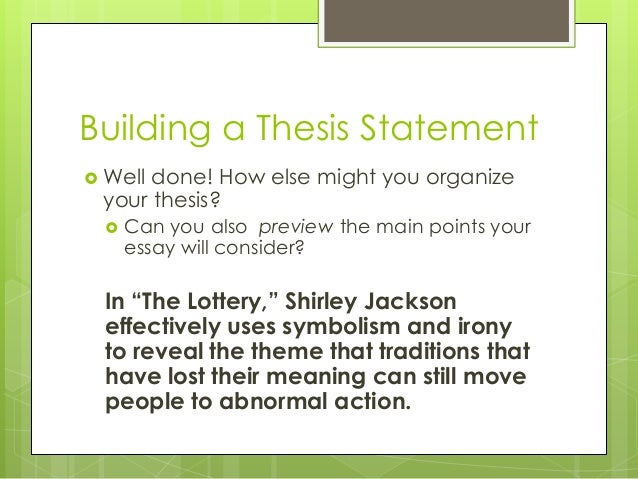 The lottery essay