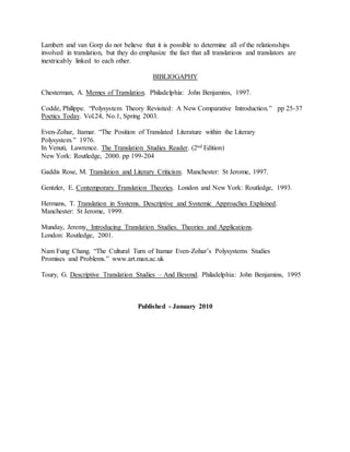 Literary approach to translation theory | DOCX