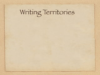 Writing Territories
 
