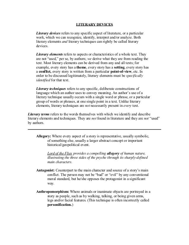 literary devices literary techniques