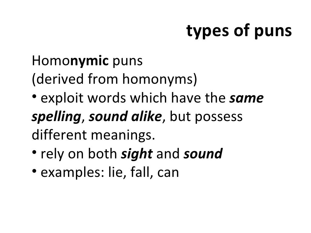 Literary devices (puns)