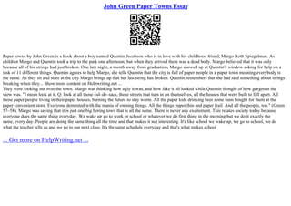 Literary Elements In Paper Towns | PPT