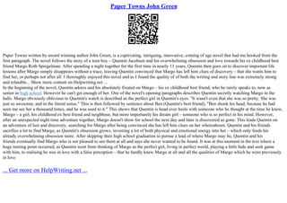 Literary Elements In Paper Towns | PPT