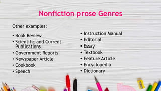 Non Prose Form Example Literary forms report.pptx