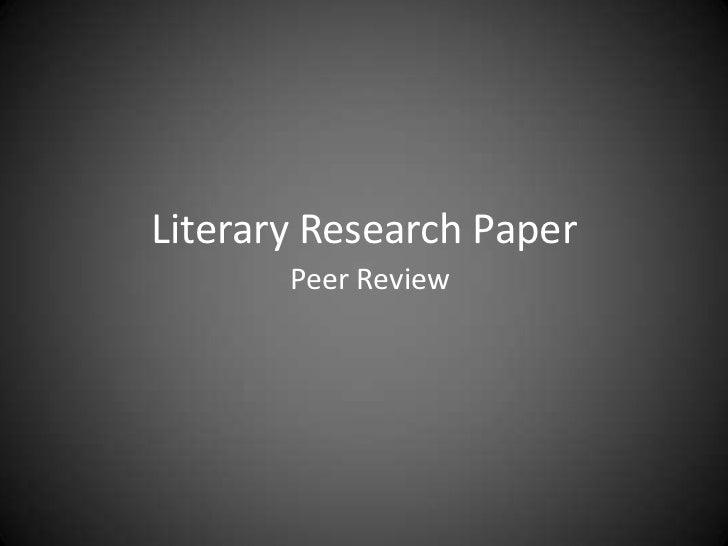 Literary Research Paper