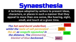 Synesthesia Rhetorical Device Literary Techniques | PPTX