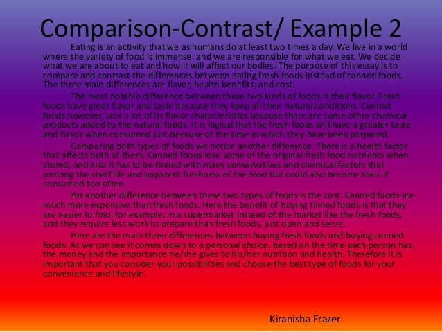 Define comparison contrast essay