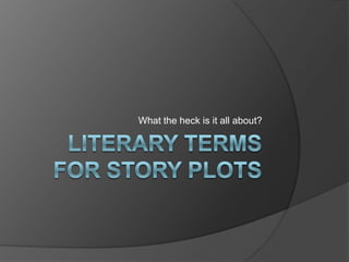 Literary Terms for story plots What the heck is it all about? 
