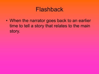 Flashback Definition Simple LITERARY TERMS powerpoint.ppt Literature | PPT