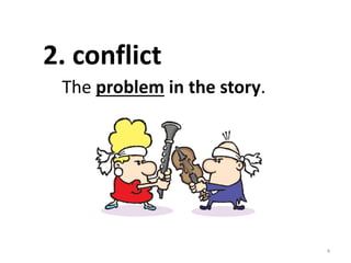 4
The problem in the story.
2. conflict
 