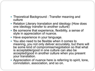 Literary Translation how it is different | PPT
