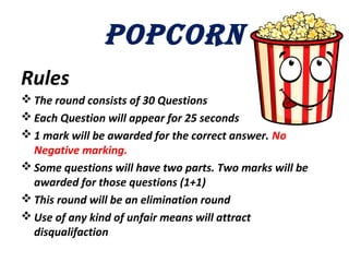Popcorn Riules Literature game | PPT