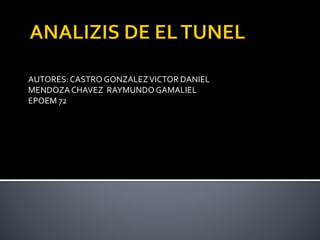 AUTORES: CASTRO GONZALEZ VICTOR DANIEL
MENDOZA CHAVEZ RAYMUNDO GAMALIEL
EPOEM 72
 