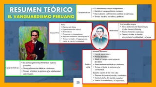 25
RESUMEN TEÓRICO
EL VANGUARDISMO PERUANO
 