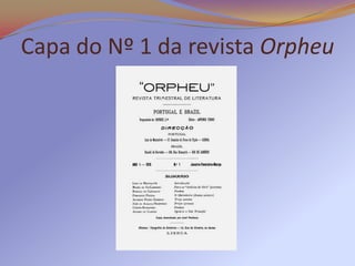 Capa do Nº 1 da revista Orpheu
 