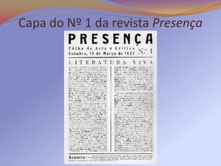 Capa do Nº 1 da revista Presença
 