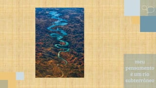 meu
pensamento
é um rio
subterrâneo
 