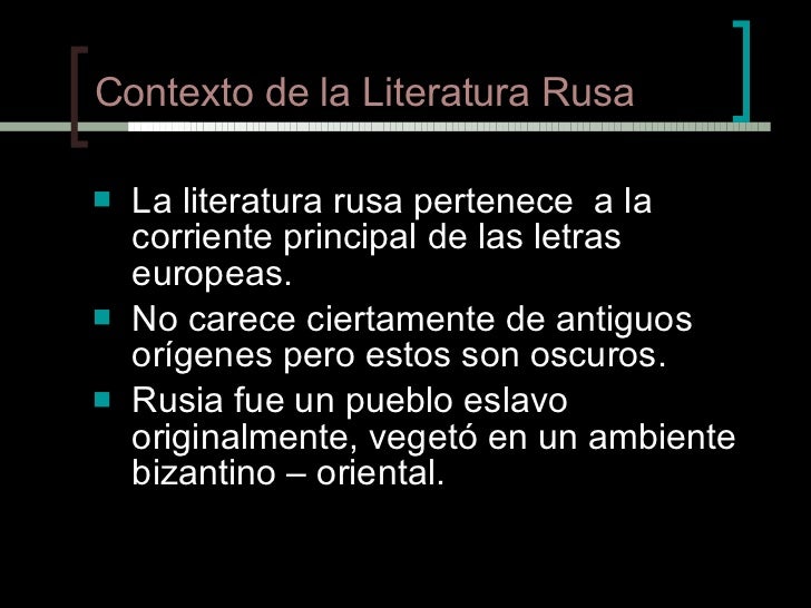 Literatura Rusa Literatura Rusa