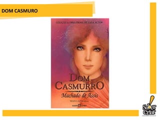 DOM CASMUROO meu fim evidente era atar as duas pontas da vida, e restaurar na velhice a adolescência. Pois, senhor, não consegui recompor o que foi nem o que fui. Em tudo, se o rosto é igual, a fisionomia é diferente. Se só me faltassem os outros, vá; um homem consola-se mais ou menos das pessoas que perde; mas falto eu mesmo, e esta lacuna é tudo.	Assim, Bento Santiago, um advogado, começa a defender a grande causa de sua vida e, por isso, redige o inventário de suas impressões para tentar provar ao leitor e, principalmente, a si mesmo que foi traído por Capitu, afinal destruiu a vida de três pessoas: a dela, a de Ezequiel, seu filho, e a sua própriaem função de uma suspeita e não de um fatoconsumado.