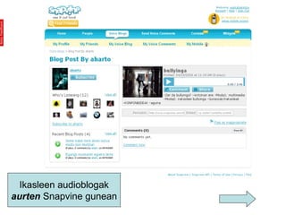 Ikasleen audioblogak aurten  Snapvine gunean 