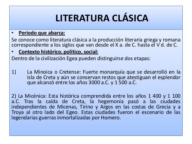 LITERATURA CLÁSICA