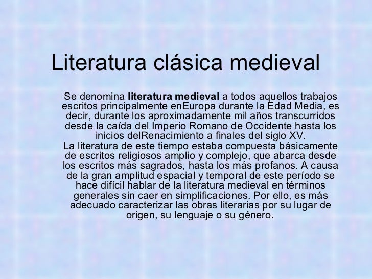 Literatura clásica medieval