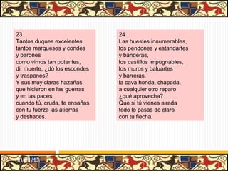 NOVELAS SENTIMENTALES

La más interesante es la Cárcel de
amor (1492) de Diego de San Pedro.

En esta novela, el narrador se
convierte en personaje e interviene en
los amores de Leriano y Laureola,
sintiendo los efectos negativos del
trágico desenlace.

Fue un libro muy popular en su
tiempo. Se reeditó sin cesar a lo largo
del siglo XVI.



                                          31/01/13
 
