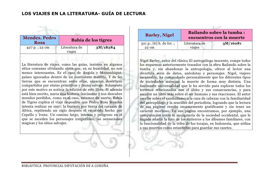 Literatura de viajes Guía de lectura