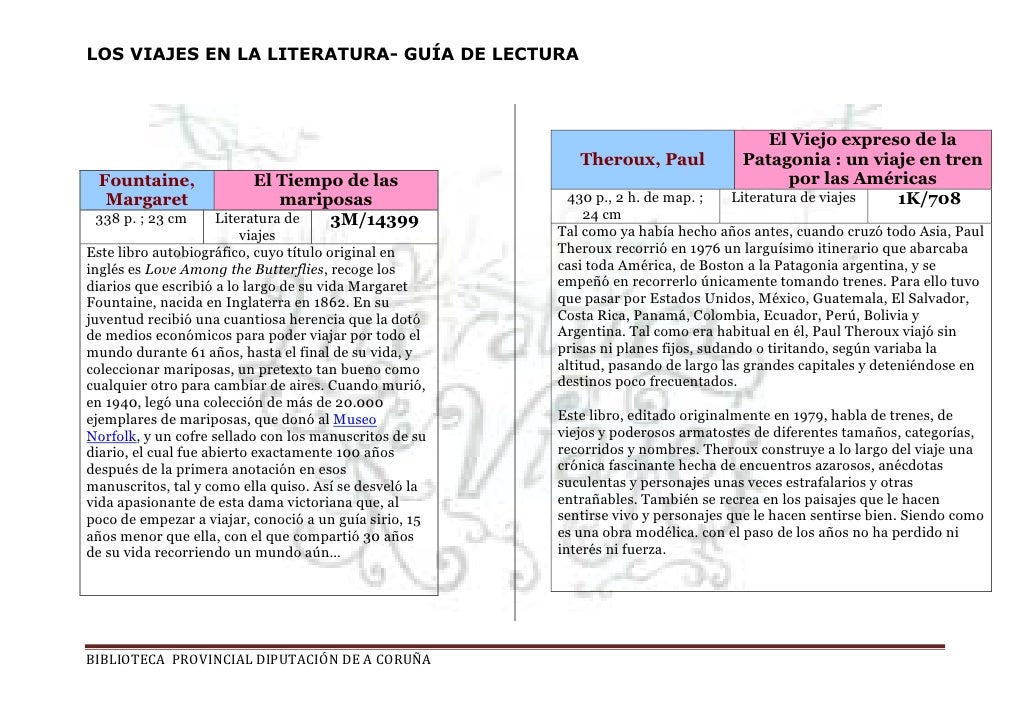 Literatura de viajes Guía de lectura