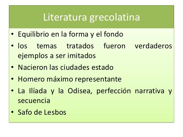 LITERATURA GRECOLATINA