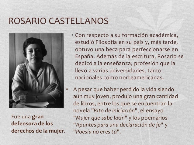 rosario castellanos biografia rosario castellanos biografia