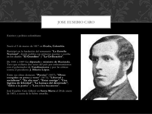 Resultado de imagen de jose eusebio caro aparicion imagenes