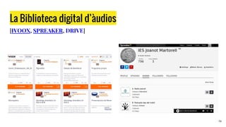 La Biblioteca digital d’àudios
[IVOOX, SPREAKER, DRIVE]
24
 