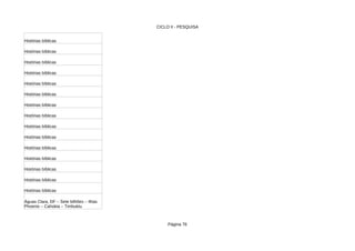 CICLO II - PESQUISA
Página 76
Histórias bíblicas
Histórias bíblicas
Histórias bíblicas
Histórias bíblicas
Histórias bíblicas
Histórias bíblicas
Histórias bíblicas
Histórias bíblicas
Histórias bíblicas
Histórias bíblicas
Histórias bíblicas
Histórias bíblicas
Histórias bíblicas
Histórias bíblicas
Histórias bíblicas
Águas Clara, DF – Sete bilhões – Ilhas
Phoenix – Cahokia – Timbuktu
 
