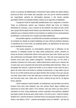 Literatura infantil auxilio no processo de alfabetização e letramento | PDF
