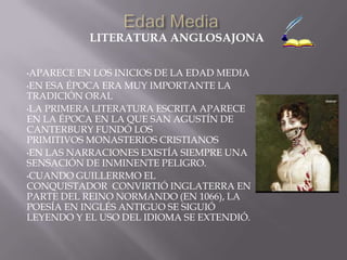 Edad MediaLiteratura anglosajonaaparece en los inicios de la EDAD MEDIA