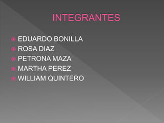  EDUARDO BONILLA
 ROSA DIAZ
 PETRONA MAZA
 MARTHA PEREZ
 WILLIAM QUINTERO
 