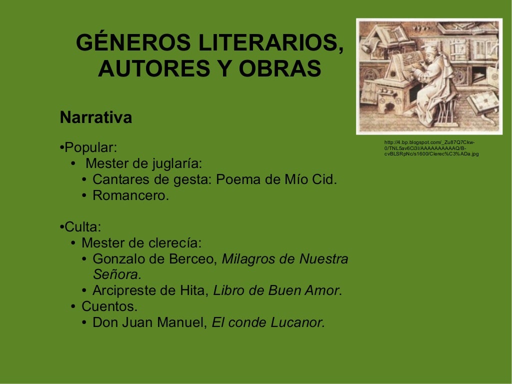 Literatura medieval. Géneros, autores y obras