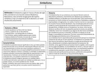 Simbolismo



  Definición:El Simbolismo surgió en Francia a finales del siglo                 Historia
  XIX y consistió ...