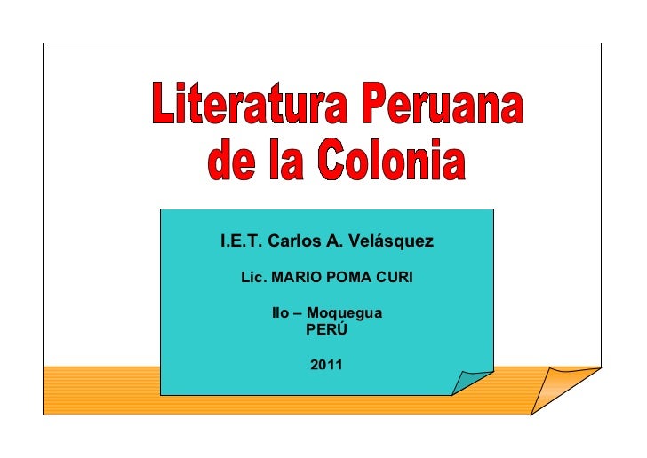 Literatura peruana de la colonia