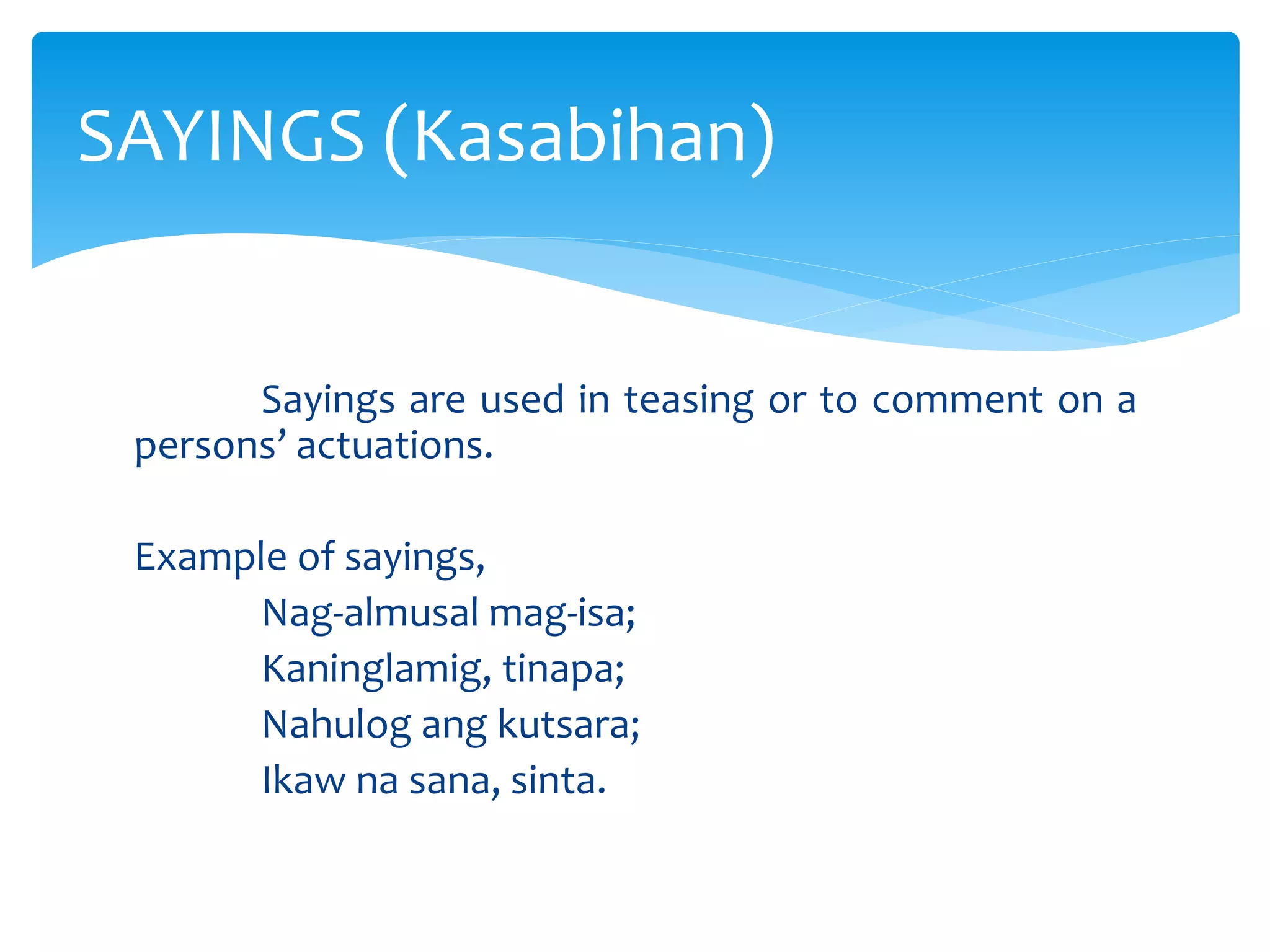 Karagatan Examples Example Of Karagatan In Philippine Literature