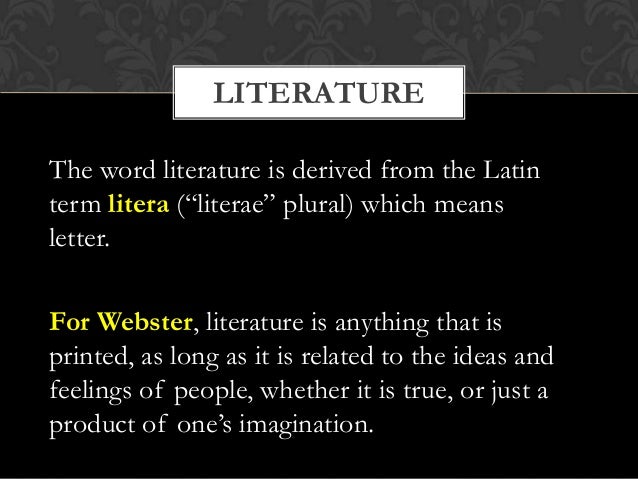 all about literature word literature