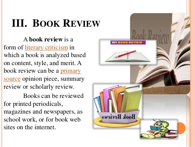 Literary elements of a book report