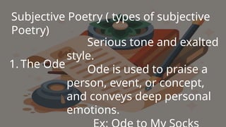 Subject Poetry Example The classification of poetry of english language and literature | PPTX