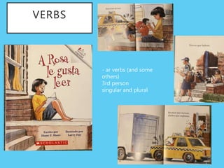 VERBS
- ar verbs (and some
others)
3rd person
singular and plural
 