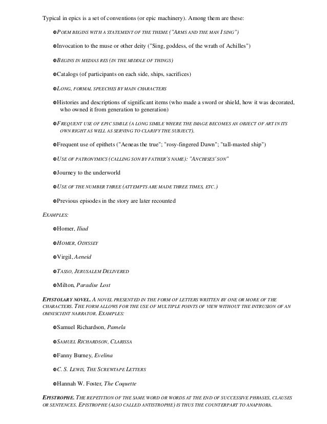 literature a glossary of