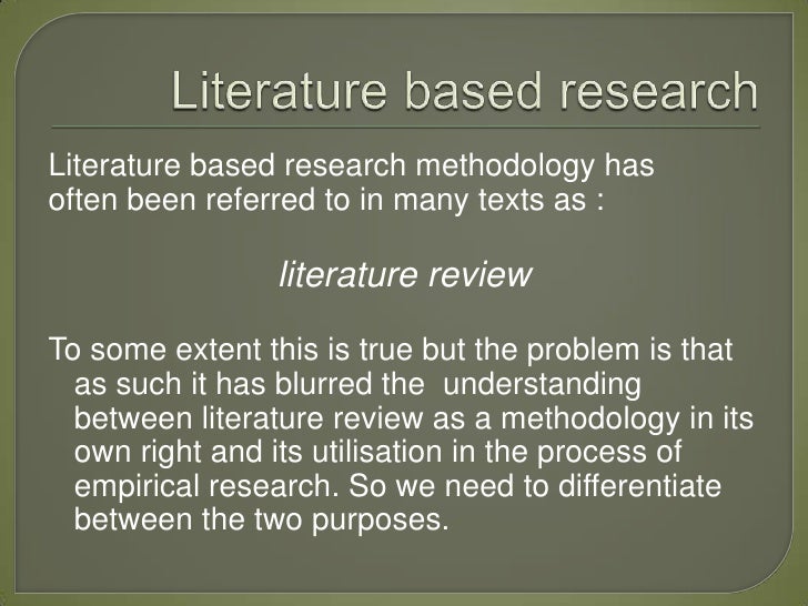 How to do a literature based dissertation